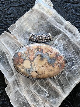 Oval Maligano Jasper Crystal Stone Jewelry Pendant #eZRDbNggjSc