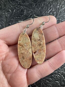 Oval Natural Mexican Brecciated Jasper Crystal Stone Jewelry Earrings #sMQRlA5Wm20