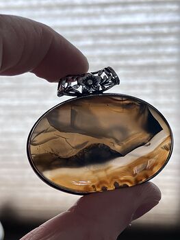 Oval Natural Montana Agate Crystal Stone Jewelry Pendant #voebAOMnsJA