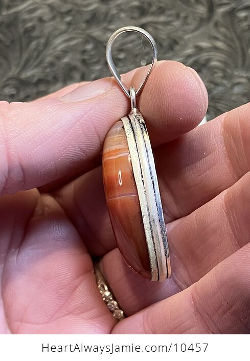 Oval Orange Sardonyx Crystal Stone Jewelry Pendant Charm - #jnOCTqFVqlY-5