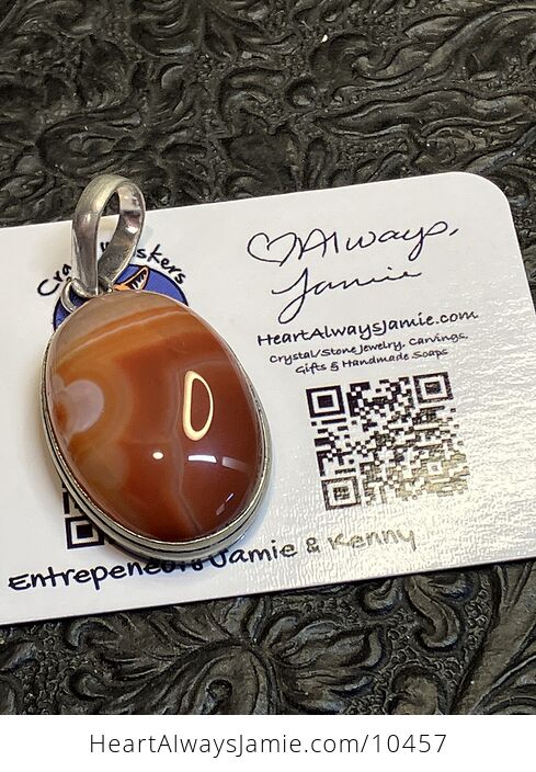 Oval Orange Sardonyx Crystal Stone Jewelry Pendant Charm - #jnOCTqFVqlY-2