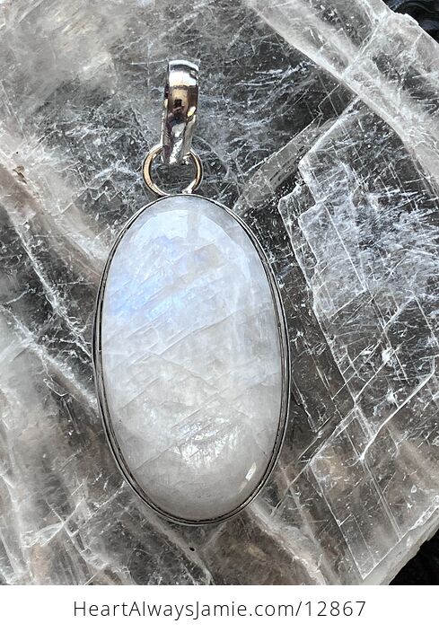 Oval Rainbow Moonstone Jewelry Crystal Pendant - #MKFf7VGmaR0-1