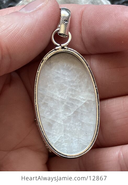 Oval Rainbow Moonstone Jewelry Crystal Pendant - #MKFf7VGmaR0-6