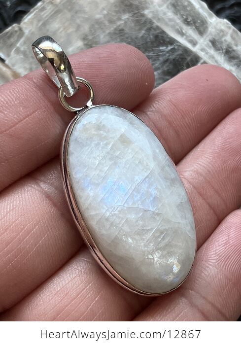 Oval Rainbow Moonstone Jewelry Crystal Pendant - #MKFf7VGmaR0-4