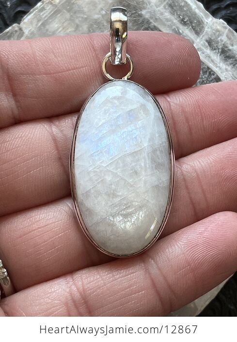 Oval Rainbow Moonstone Jewelry Crystal Pendant - #MKFf7VGmaR0-2