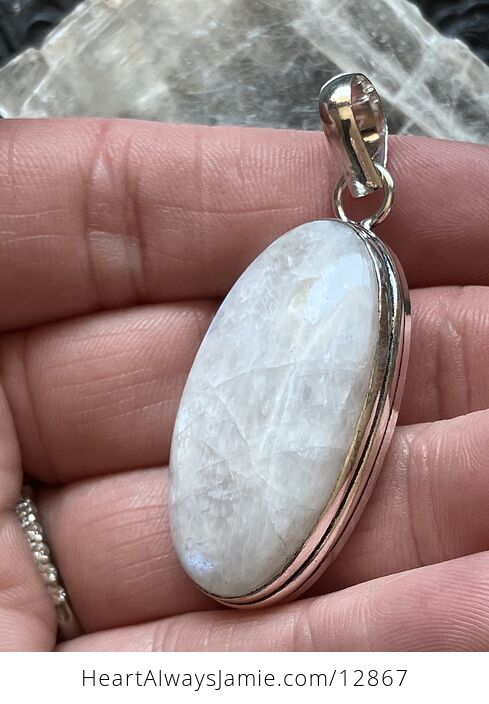 Oval Rainbow Moonstone Jewelry Crystal Pendant - #MKFf7VGmaR0-5