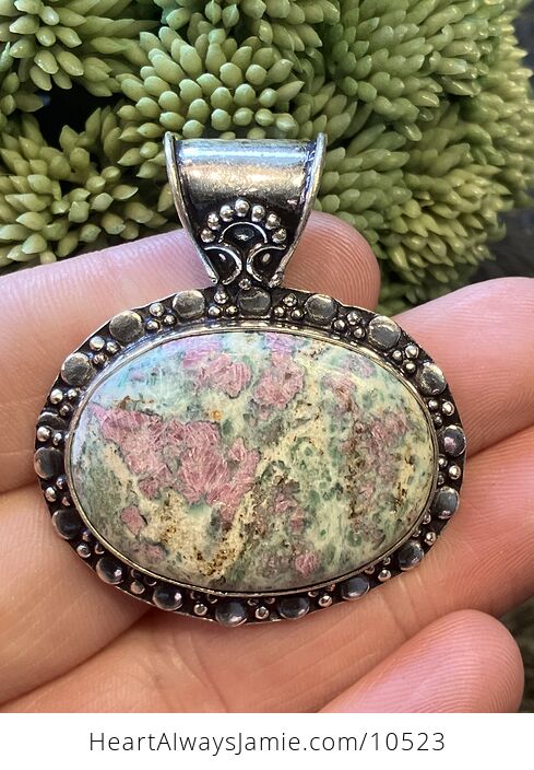 Oval Ruby in Zoisite Handcrafted Stone Jewelry Crystal Pendant - #Ds1vGDNQk1s-1