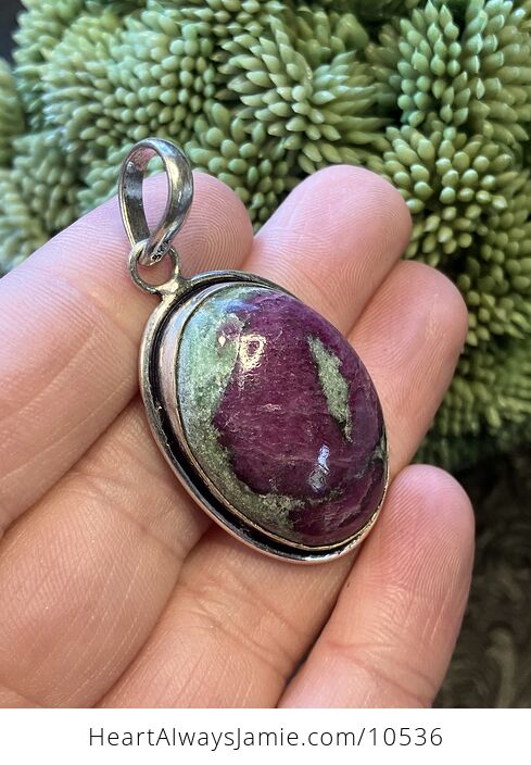 Oval Ruby in Zoisite Handcrafted Stone Jewelry Crystal Pendant - #xLuRiD7lvF0-2