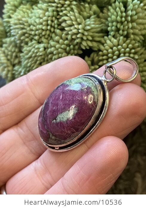 Oval Ruby in Zoisite Handcrafted Stone Jewelry Crystal Pendant - #xLuRiD7lvF0-3