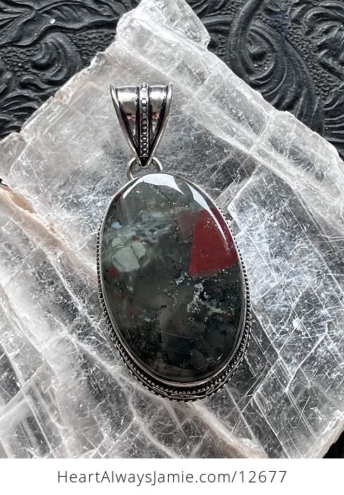 Oval Setonite African Bloodstone Jewelry Pendant Crystal Stone Jewelry - #DQfRXxoDidE-2