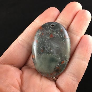 Oval Shaped African Bloodstone Jewelry Pendant #AyM8h8aBVu8
