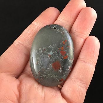 Oval Shaped African Bloodstone Jewelry Pendant #G1LIMz2hwoQ