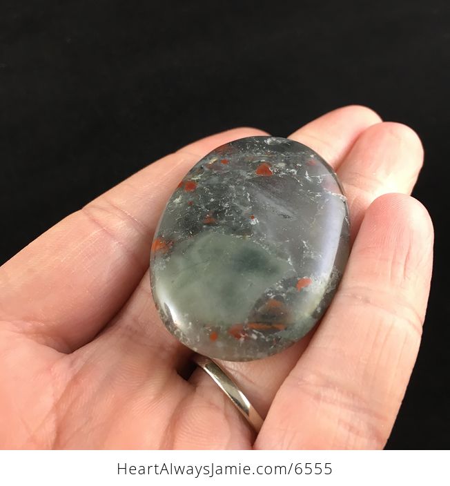 Oval Shaped African Bloodstone Jewelry Pendant - #AyM8h8aBVu8-2