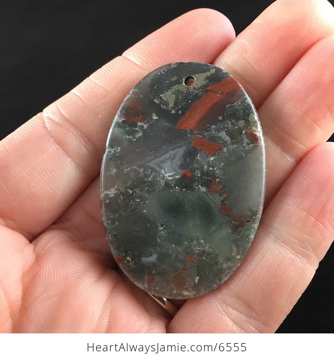 Oval Shaped African Bloodstone Jewelry Pendant - #AyM8h8aBVu8-6
