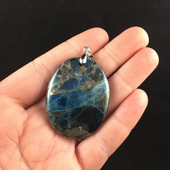 Oval Shaped Blue Kyanite Stone Jewelry Pendant #T32pYB5ZLeg