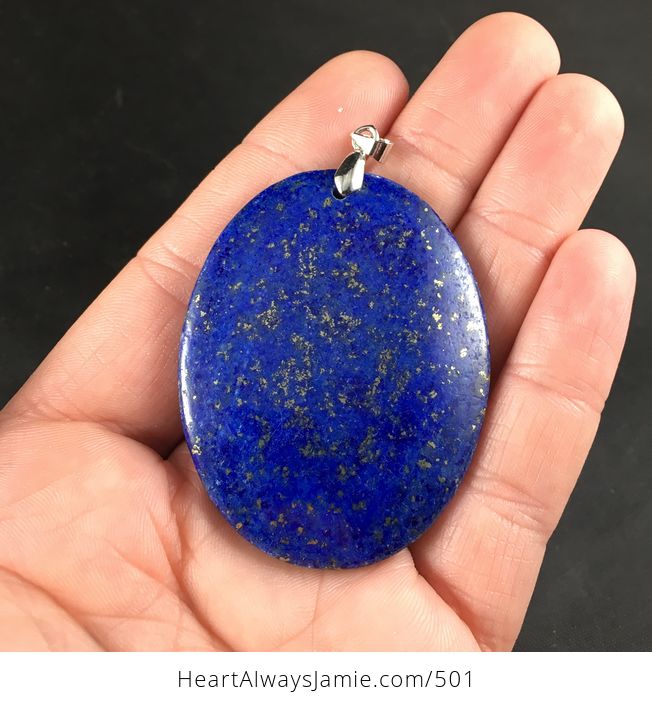 Oval Shaped Blue Lapis Lazuli Stone Pendant - #rudVjEsseXY-1