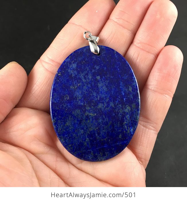Oval Shaped Blue Lapis Lazuli Stone Pendant Necklace - #rudVjEsseXY-2