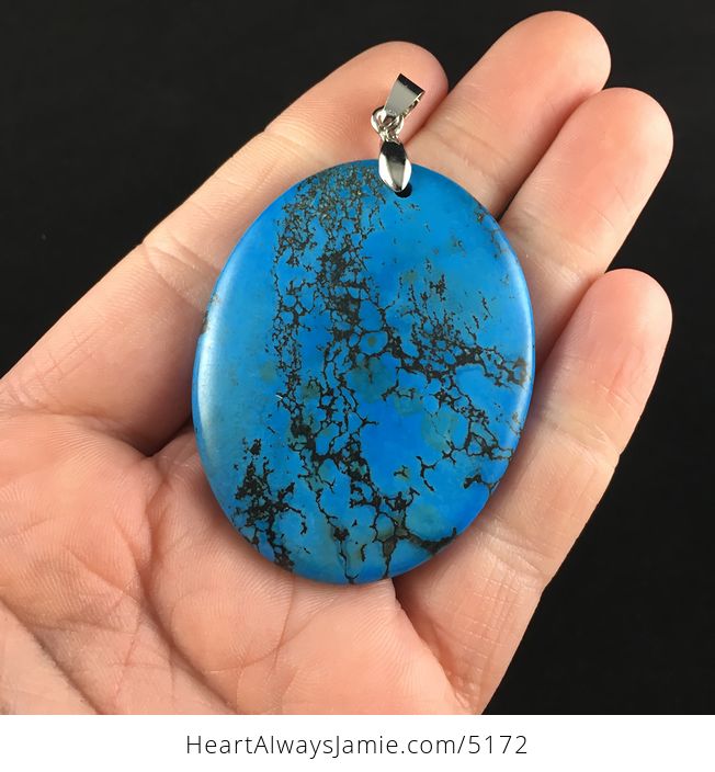 Oval Shaped Blue Turquoise Stone Jewelry Pendant - #BM0o18aiM3Q-1