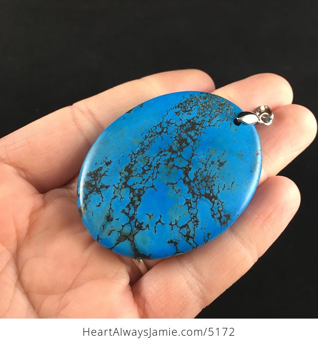 Oval Shaped Blue Turquoise Stone Jewelry Pendant - #BM0o18aiM3Q-3