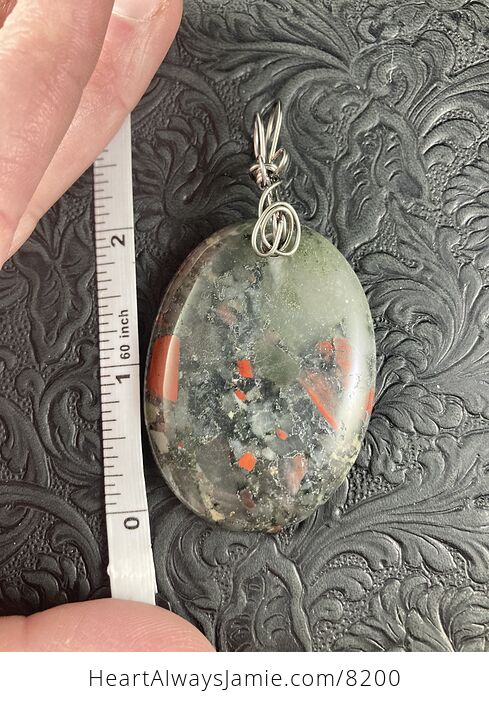 Oval Shaped Cherry Orchard Bloodstone Jewelry Pendant - #8dml61cWy0k-5
