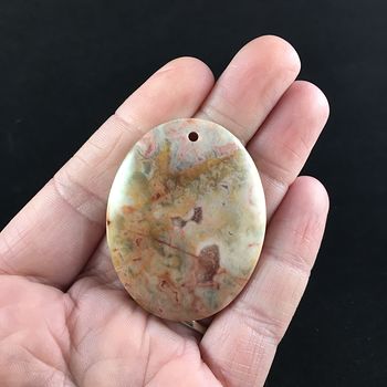 Oval Shaped Crazy Lace Agate Stone Jewelry Pendant #1bCpTSyYCD0