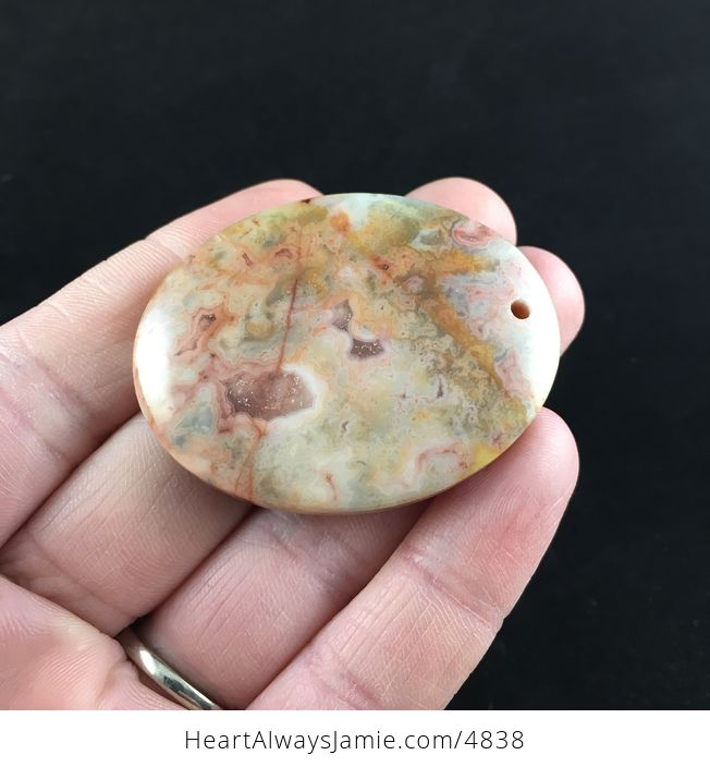 Oval Shaped Crazy Lace Agate Stone Jewelry Pendant - #1bCpTSyYCD0-3