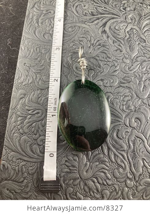 Oval Shaped Dark Green Tigers Eye Stone Jewelry Pendant - #wZy2Uf113Io-5