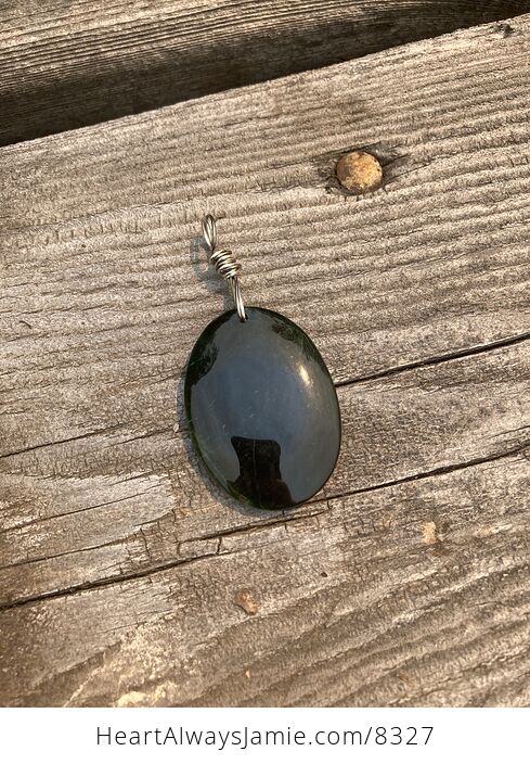 Oval Shaped Dark Green Tigers Eye Stone Jewelry Pendant - #wZy2Uf113Io-7