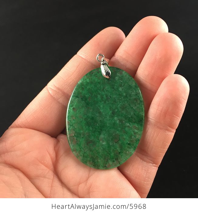 Oval Shaped Green Drusy Stone Jewelry Pendant - #EQNFRS69JaE-6