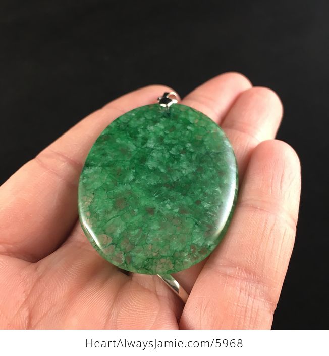 Oval Shaped Green Drusy Stone Jewelry Pendant - #EQNFRS69JaE-2