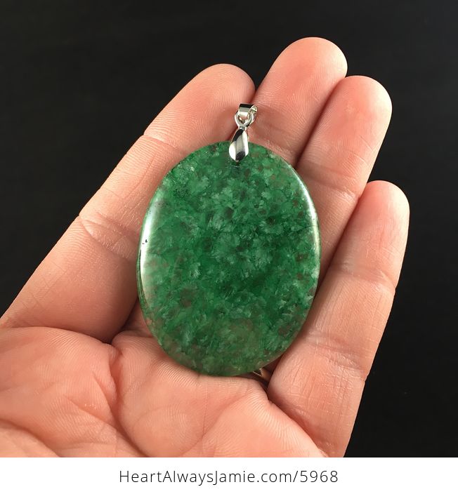 Oval Shaped Green Drusy Stone Jewelry Pendant - #EQNFRS69JaE-1