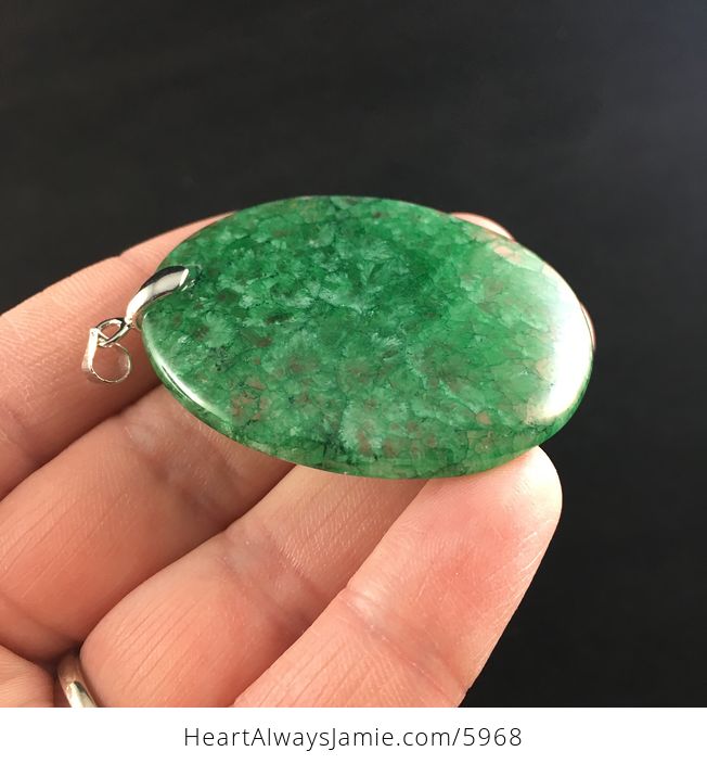Oval Shaped Green Drusy Stone Jewelry Pendant - #EQNFRS69JaE-4