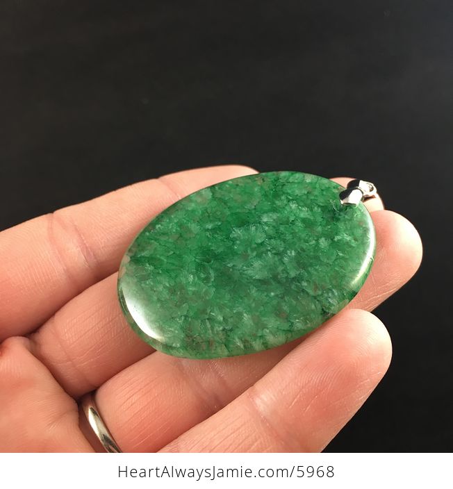 Oval Shaped Green Drusy Stone Jewelry Pendant - #EQNFRS69JaE-3