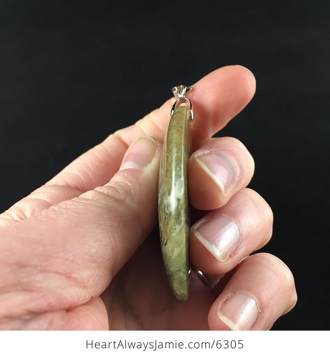 Oval Shaped Moss Agate Stone Jewelry Pendant - #URVIuTUmI3M-5