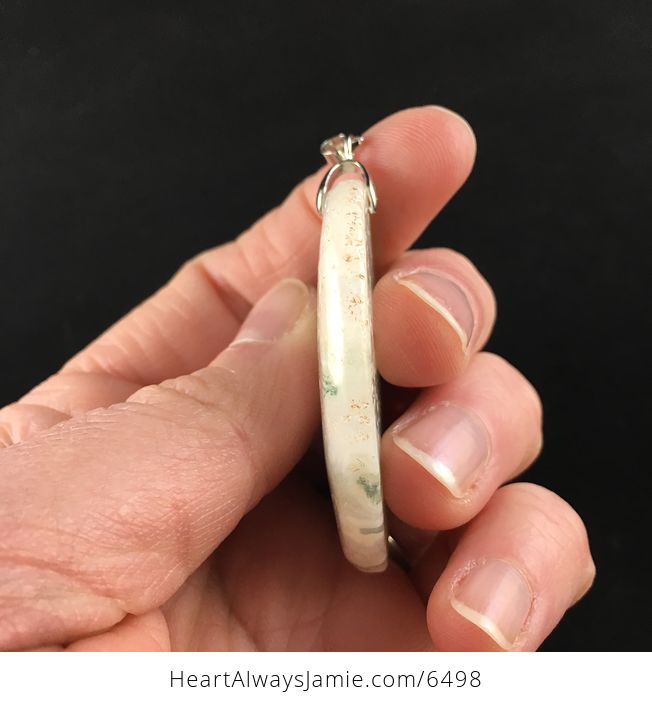 Oval Shaped Moss Agate Stone Jewelry Pendant - #iAnB0EcPuZY-5