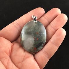 Oval Shaped Natural African Bloodstone Jewelry Pendant #xBvzLzcK9Aw