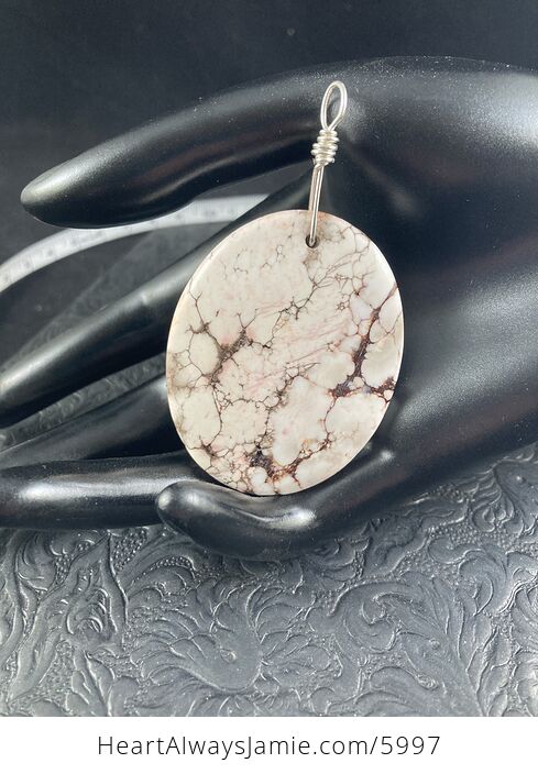 Oval Shaped Pastel Pink Turquoise Stone Jewelry Pendant - #lrmO3dmKu1g-6