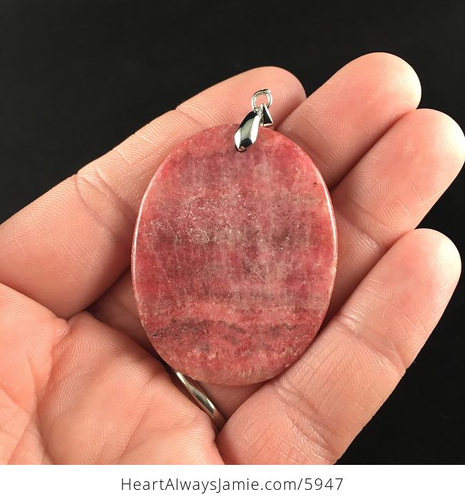 Oval Shaped Pink Argentina Rhodochrosite Stone Jewelry Pendant - #ZxL1Kr4YAaM-11