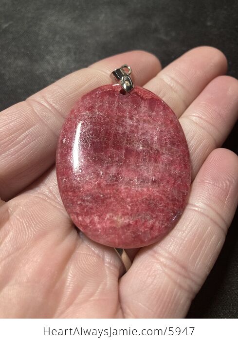 Oval Shaped Pink Argentina Rhodochrosite Stone Jewelry Pendant - #ZxL1Kr4YAaM-4