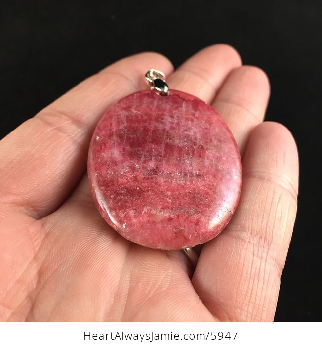 Oval Shaped Pink Argentina Rhodochrosite Stone Jewelry Pendant - #ZxL1Kr4YAaM-7