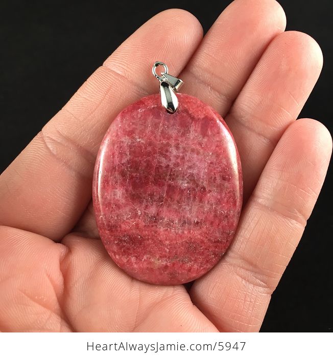 Oval Shaped Pink Argentina Rhodochrosite Stone Jewelry Pendant - #ZxL1Kr4YAaM-6