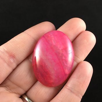 Oval Shaped Pink Dragon Veins Agate Stone Cabochon #X2prxYPlwfQ