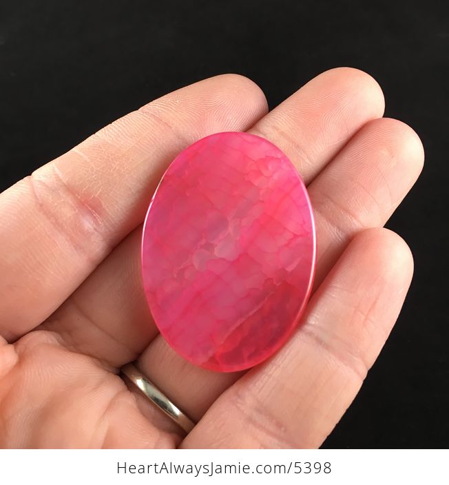 Oval Shaped Pink Dragon Veins Agate Stone Cabochon - #X2prxYPlwfQ-2