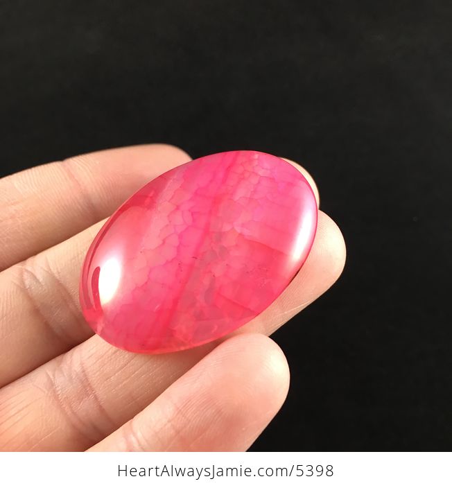 Oval Shaped Pink Dragon Veins Agate Stone Cabochon - #X2prxYPlwfQ-5