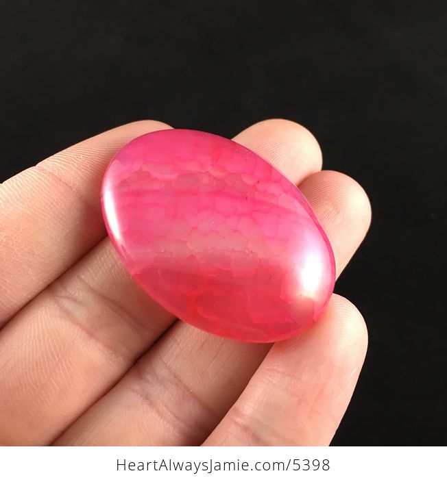 Oval Shaped Pink Dragon Veins Agate Stone Cabochon - #X2prxYPlwfQ-4