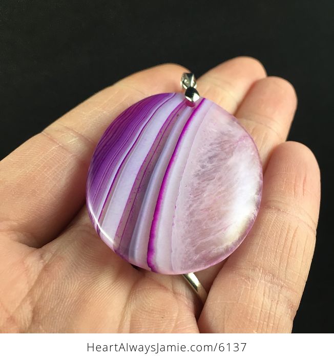 Oval Shaped Purple Druzy Agate Stone Jewelry Pendant - #Nh0HAqxFxLQ-2