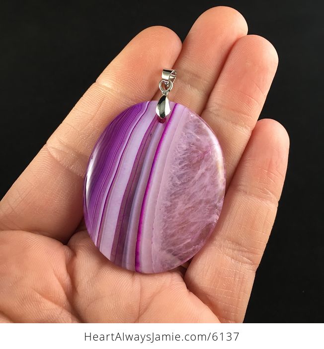 Oval Shaped Purple Druzy Agate Stone Jewelry Pendant - #Nh0HAqxFxLQ-1