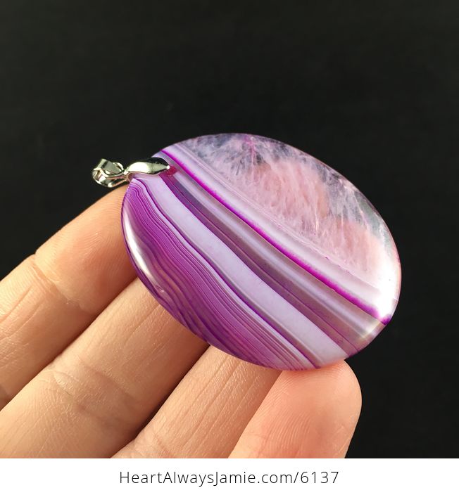 Oval Shaped Purple Druzy Agate Stone Jewelry Pendant - #Nh0HAqxFxLQ-4
