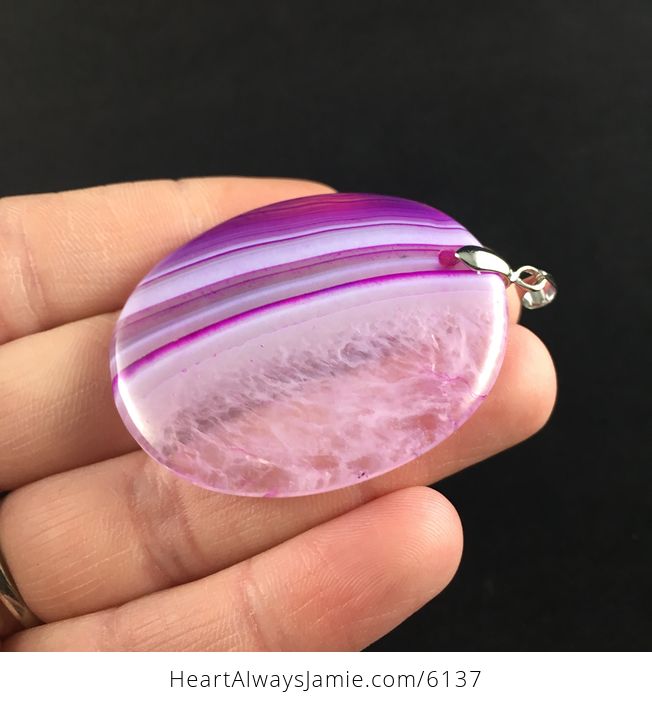 Oval Shaped Purple Druzy Agate Stone Jewelry Pendant - #Nh0HAqxFxLQ-3