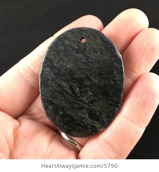Oval Shaped Pyrite and Black Jasper Stone Jewelry Pendant - #KWlwxFZU6pQ-6